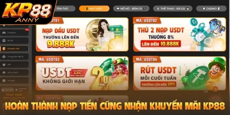 Hoàn thành nạp tiền cũng nhận khuyến mãi KP88