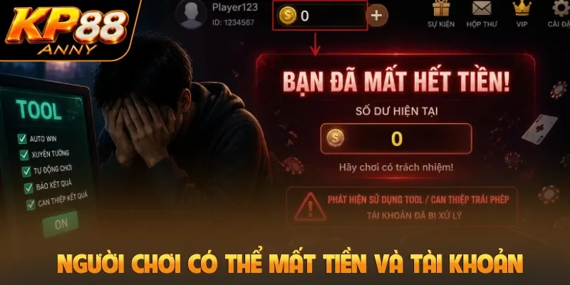 Người chơi có thể mất tiền và tài khoản