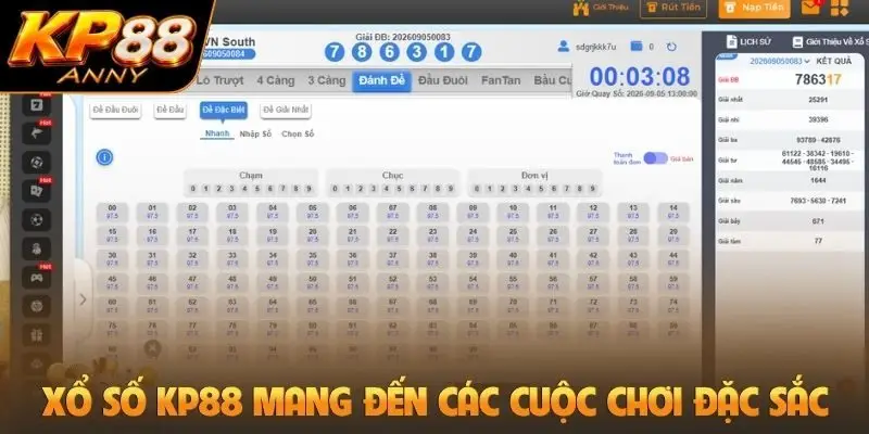 Xổ số KP88 mang đến các cuộc chơi đặc sắc